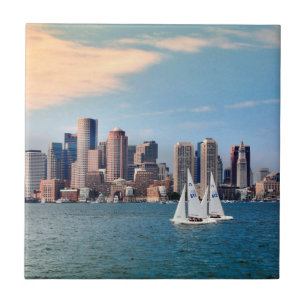 Carreau États-Unis, Massachusetts. Skyline du front de mer