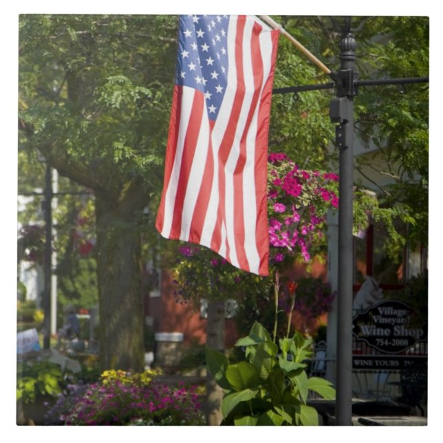 Carreau États-Unis, New York, Lewiston. Drapeau américain  (Devant)