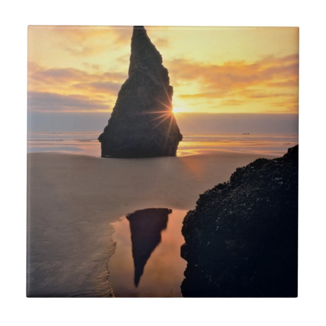 Carreau États-Unis, Oregon. Formation rocheuse au coucher  (Devant)