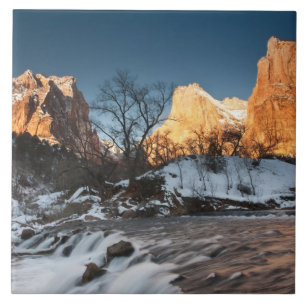 Carreau États-Unis, Utah, parc national de Zion. Lever de