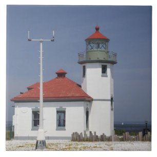 Carreau États-Unis, Washington, Seattle, phare d'Alki Poin
