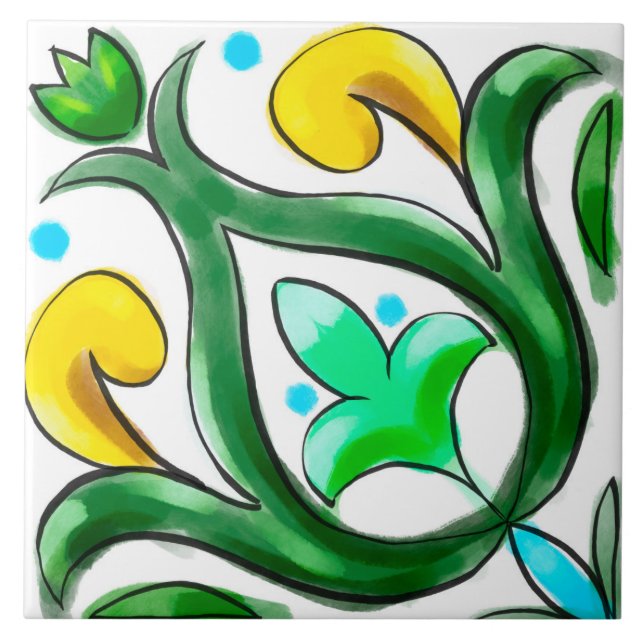 Carreau été, tuiles siciliennes, majolica, (Devant)
