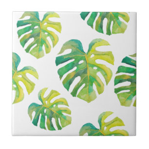 Carreau Été vert tropical de Motif de feuilles de Monstera