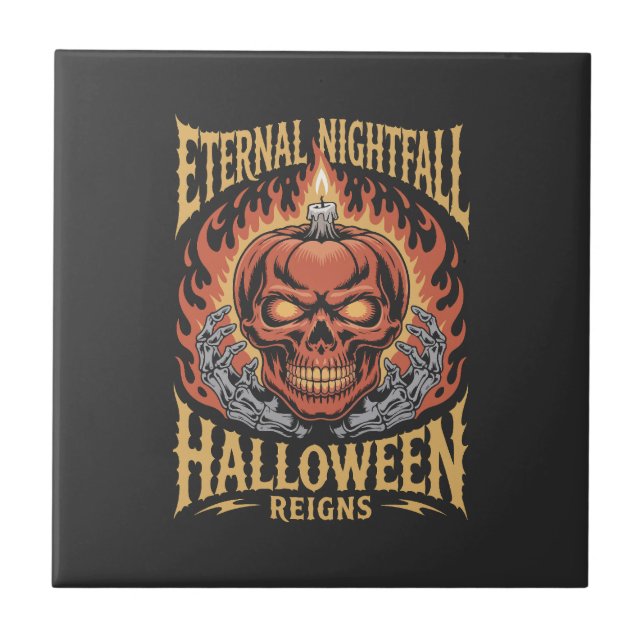 Carreau Eternal Nightfall Halloween Skull Pumpkin (Devant)