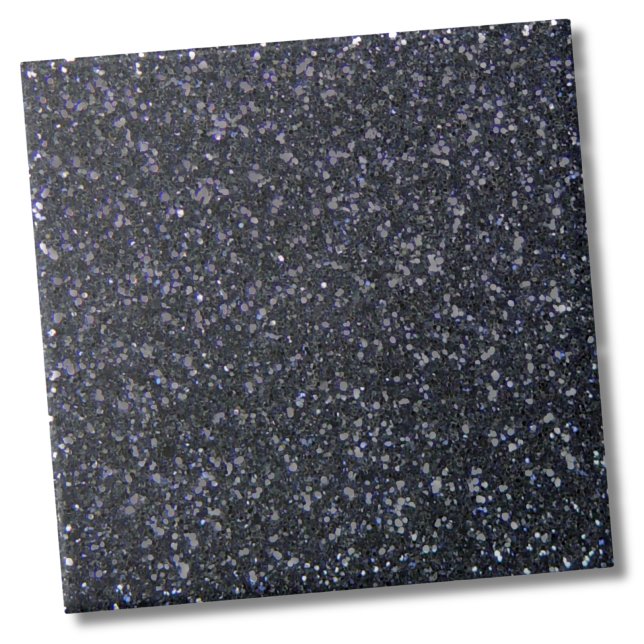 Carreau Étincelle de Parties scintillant noire chic (Stylish Glam Fashion Faux Black Glitter Pattern Ceramic Tile)
