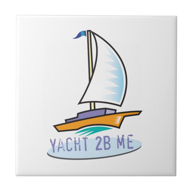 Carreau Étiquette de bateau du yacht 2B Me™_logo (Devant)