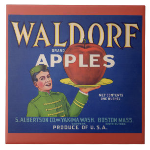 Carreau étiquette de caisse des pommes Waldorf 1920