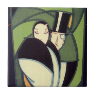 Carreau Étiquette de dessus de légume vintage, Romance Art