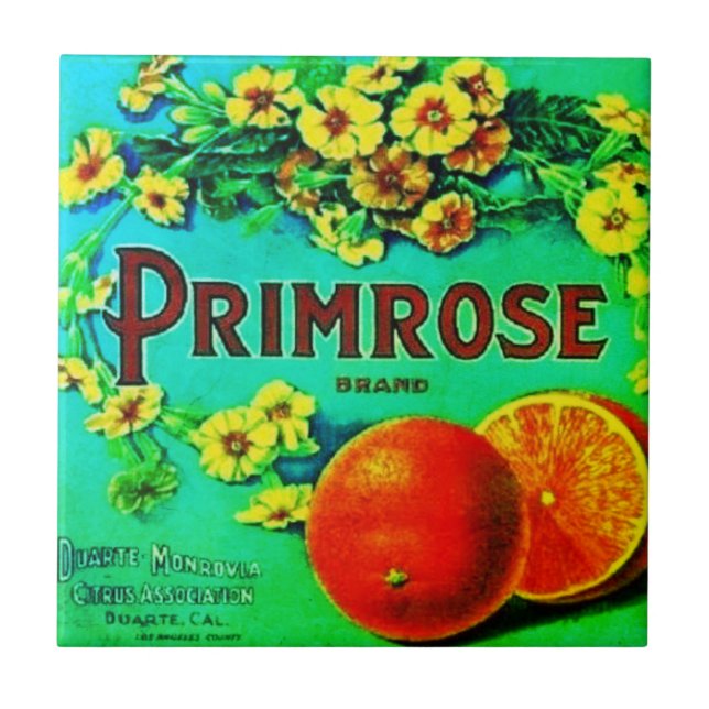 Carreau étiquette de publicité vintage fruit orange (Devant)