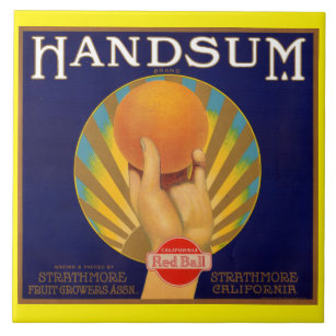 Carreau étiquette orange Handsum de caisse des années 1930