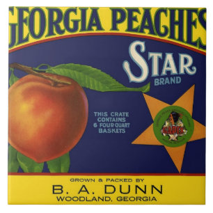 Carreau Étiquette Star Brand Peach Crate