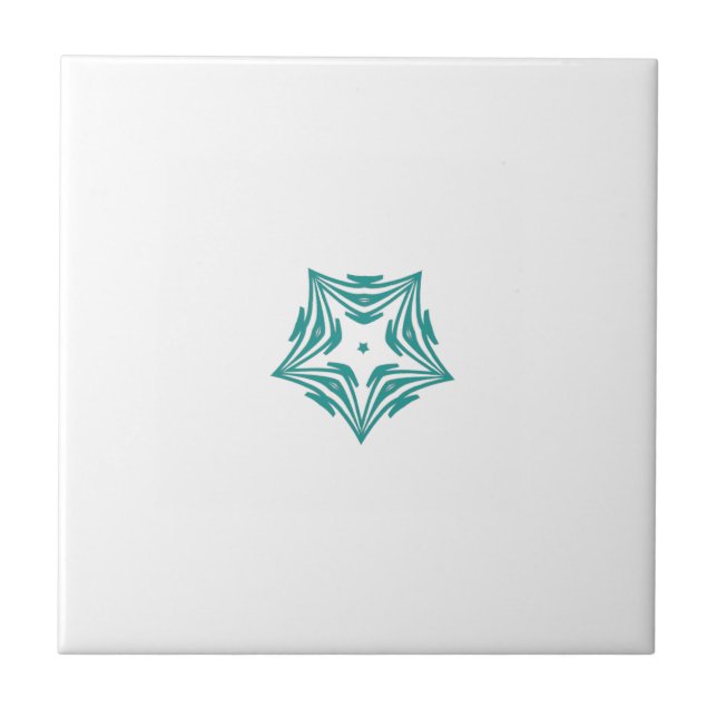 Carreau Etoile blanche turquoise vert contour blanc arrièr (Devant)