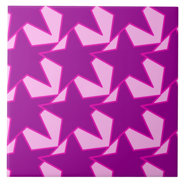 Carreau Étoile géométrique moderne - améthyste violet et r (Devant)