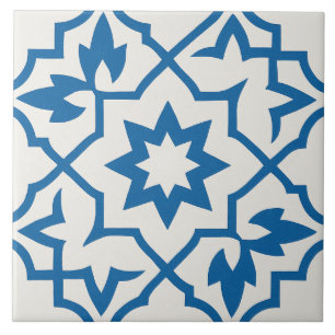 Carreau étoile marocain bleu classique