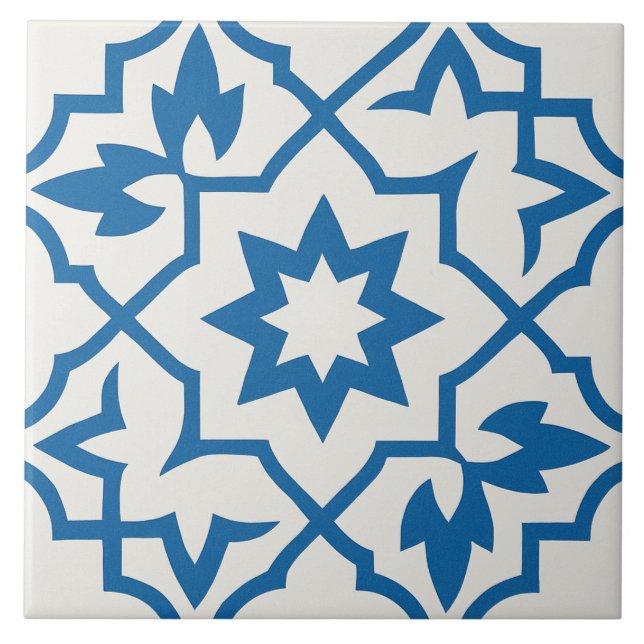 Carreau étoile marocain bleu classique (Devant)