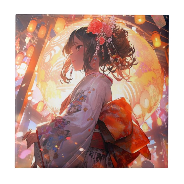 Carreau Étoiles de fille Anime (Devant)