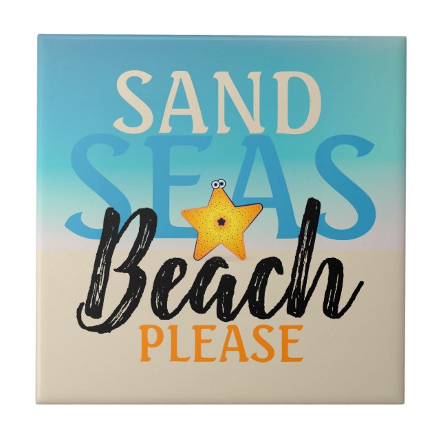 Carreau Étoiles de mer Sables Mers Plage (Devant)