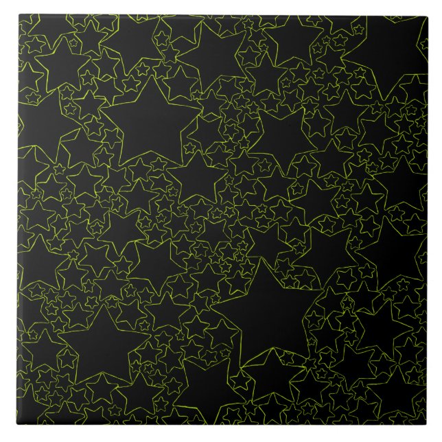 Carreau Étoiles, Étoiles, Étoiles - Vert citron (Devant)