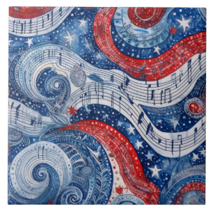Carreau Étoiles Musicales Tourbillonnantes du 4 Juillet