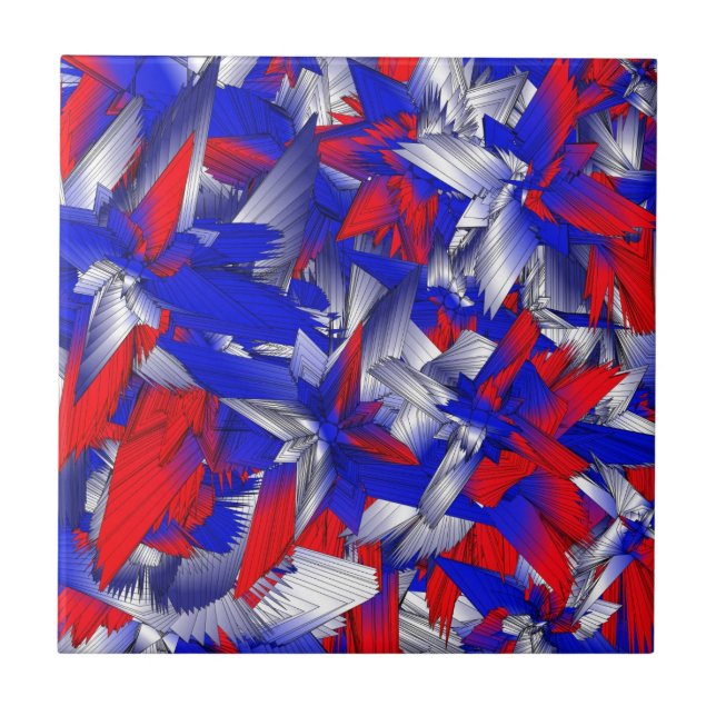 Carreau Étoiles rouges blanches et bleues (Devant)