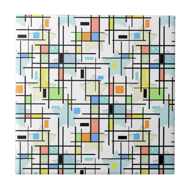 Carreau Étoiles sur un arrière - plan à damiers. (Devant)