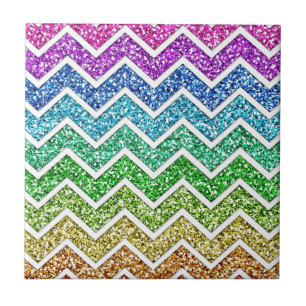 Carreau Etonnant cool tendance chevron zigzag motif arc-en
