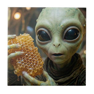 Carreau Être Alien Extraterrestre avec un Rayon de Miel