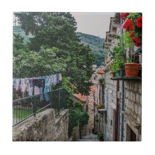 Carreau Etroite rue en pierre à Dubrovnik toile Imprimer