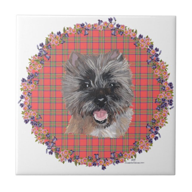 Carreau Étude de tête sur tartan (Devant)