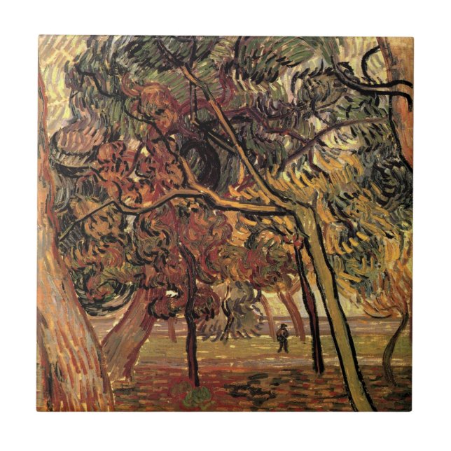 Carreau Étude des pins par Vincent van Gogh (Devant)