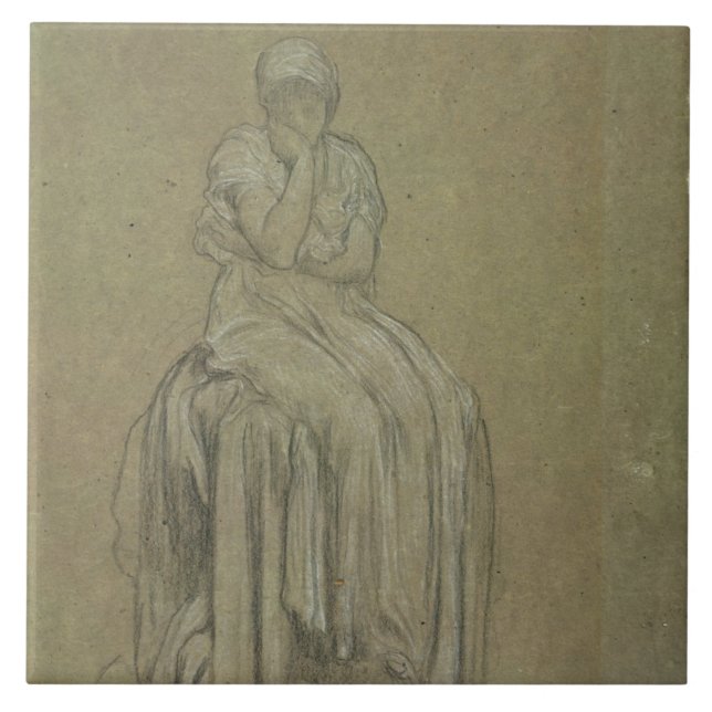 Carreau Étude pour la solitude, c.1890 (craie sur le (Devant)