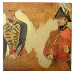 Carreau Études d'uniforme royal d'artillerie de cheval, et