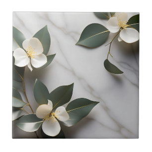 Carreau Eucalyptus moderne en marbre avec or