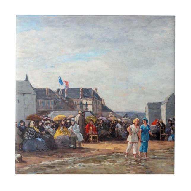 Carreau Eugene Boudin - Temps de baignade à Trouville (Devant)