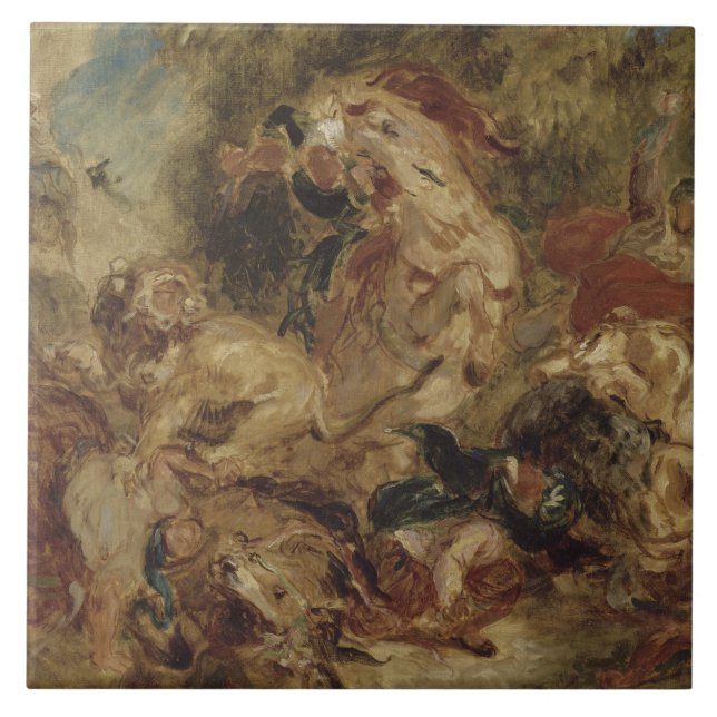 Carreau Eugene Delacroix - La chasse au lion (Devant)