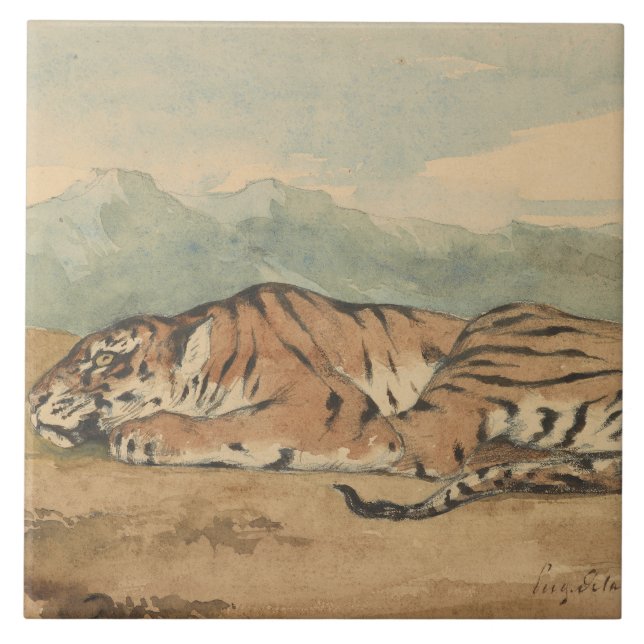 Carreau Eugene Delacroix - tigre royal (Devant)