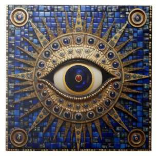 Carreau Evil Oeil Amulet Mosaic Art