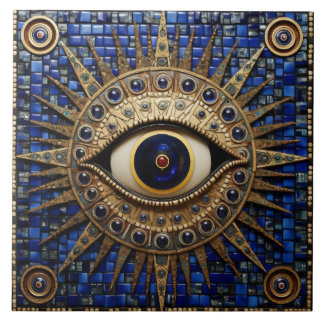 Carreau Evil Oeil Amulet Mosaic Art