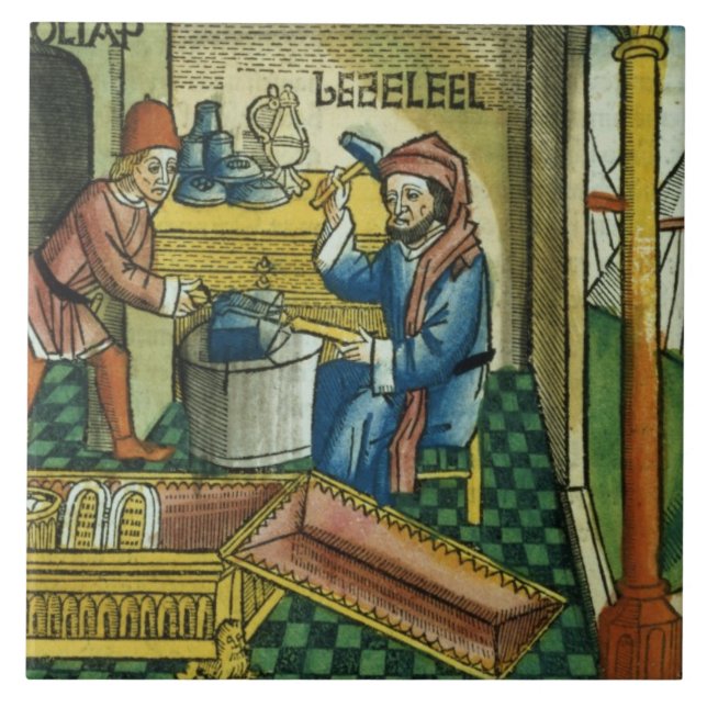 Carreau Exode 31 2-8 Bezalel et Oholiab faisant l'arche o (Devant)