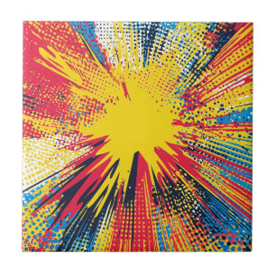 Carreau Explosion d'art pop de style comique (3)