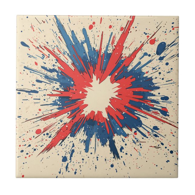 Carreau Explosion d'art pop de style comique (5) (Devant)