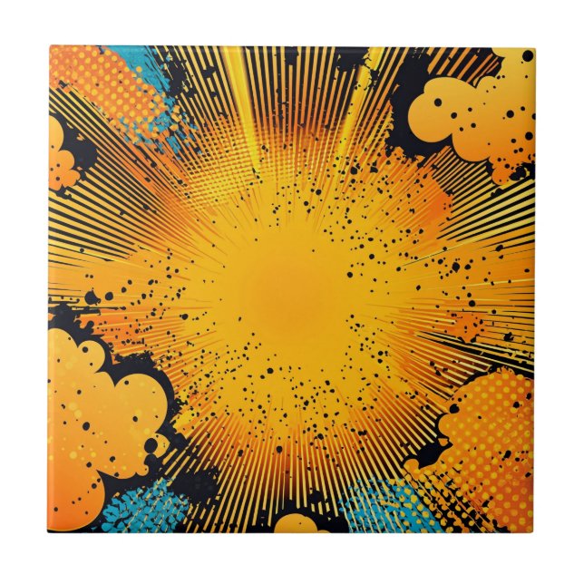 Carreau Explosion d'art pop de style comique (8) (Devant)