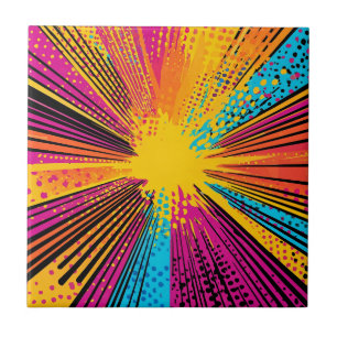 Carreau Explosion d'art pop de style comique (9)