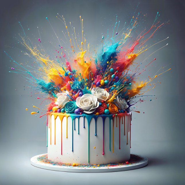 Carreau Explosion de joie - Joyeux gâteau d'anniversaire (Créateur téléchargé)