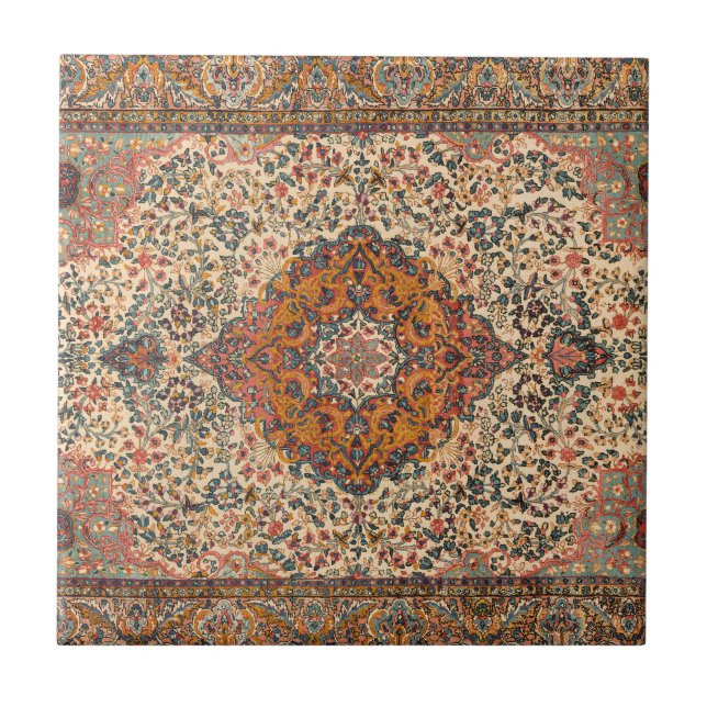 Carreau Exquis Vintage Motif de tapis persan (Devant)