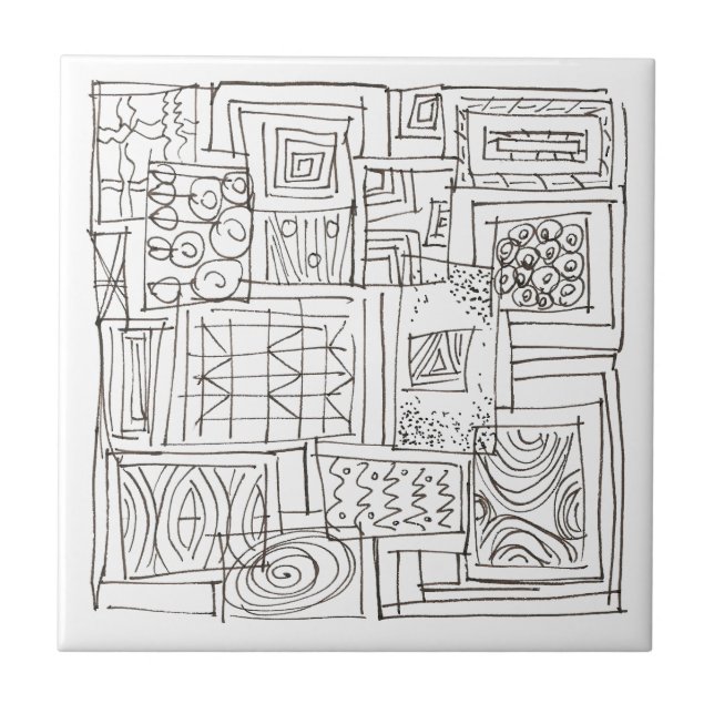 Carreau Extérieur La boîte-Noir et blanc Art moderne Bauha (Devant)