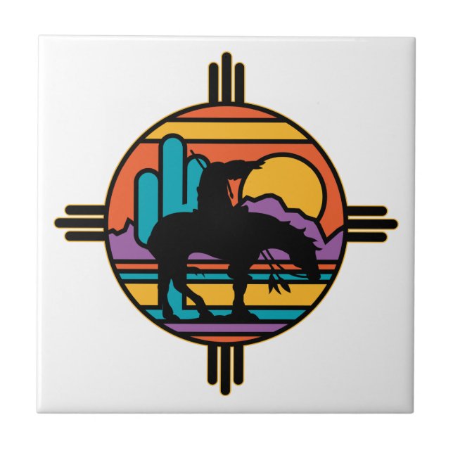 Carreau Extrémité de l'Indien d'Amerique indigène de (Devant)