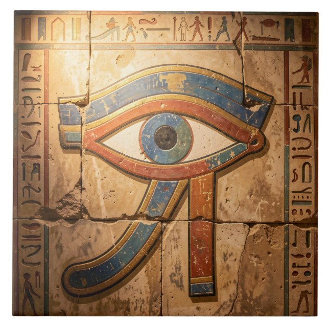 Carreau Eye of Horus with Hieroglyphs Egyptian Spiritual  (Devant)