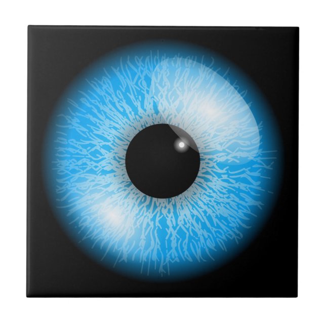 Carreau Eyeball réaliste bleu déplaisant (Devant)