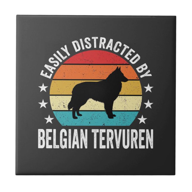 Carreau Facilement distrait par chien Tervuren belge (Devant)